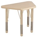 ECR4Kids Thermo-Fused Adjustable 30L x 18W Trapezoid Laminate Activity Table Maple/Maple/Sand (ELR-14218-MPMPSDCH)