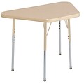 ECR4Kids Thermo-Fused Adjustable 30L x 18W Trapezoid Laminate Activity Table Maple/Maple/Sand (ELR-14218-MPMPSDTS)