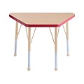 ECR4Kids T-Mold Adjustable 30L x 18W Trapezoid Laminate Activity Table Maple/Red/Sand (ELR-14118-MRDSD-SB)