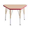ECR4Kids T-Mold Adjustable 30L x 18W Trapezoid Laminate Activity Table Maple/Red/Sand (ELR-14118-MRDSD-TS)