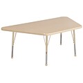 ECR4Kids Thermo-Fused Adjustable 60L x 30W Trapezoid Laminate Activity Table Maple/Maple/Sand (ELR-14219-MPMPSDSB)