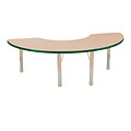 ECR4Kids Thermo-Fused Adjustable 72L x 36W Half Moon Laminate Activity Table Maple/Green/Sand (ELR-14220-MPGNSDCH)