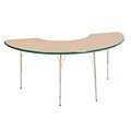 ECR4Kids Thermo-Fused Adjustable 72L x 36W Half Moon Laminate Activity Table Maple/Green/Sand (ELR-14220-MPGNSDTS)
