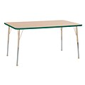 ECR4Kids Thermo-Fused Adjustable 60L x 36W Rectangle Laminate Activity Table Maple/Green/Sand (ELR-14222-MPGNSDTB)