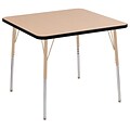 ECR4Kids T-Mold Adjustable Swivel 36 Square Laminate Activity Table Maple/Black/Sand (ELR-14123-MBKSD-TS)