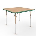ECR4Kids T-Mold Adjustable Ball 36 Square Laminate Activity Table Maple/Green/Sand (ELR-14123-MGNSD-SB)