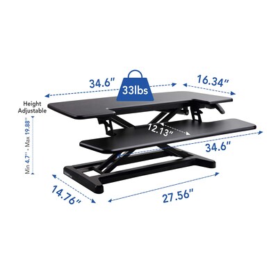 FlexiSpot 35" Sit-Stand Desk Converter, Black (M7MB5)