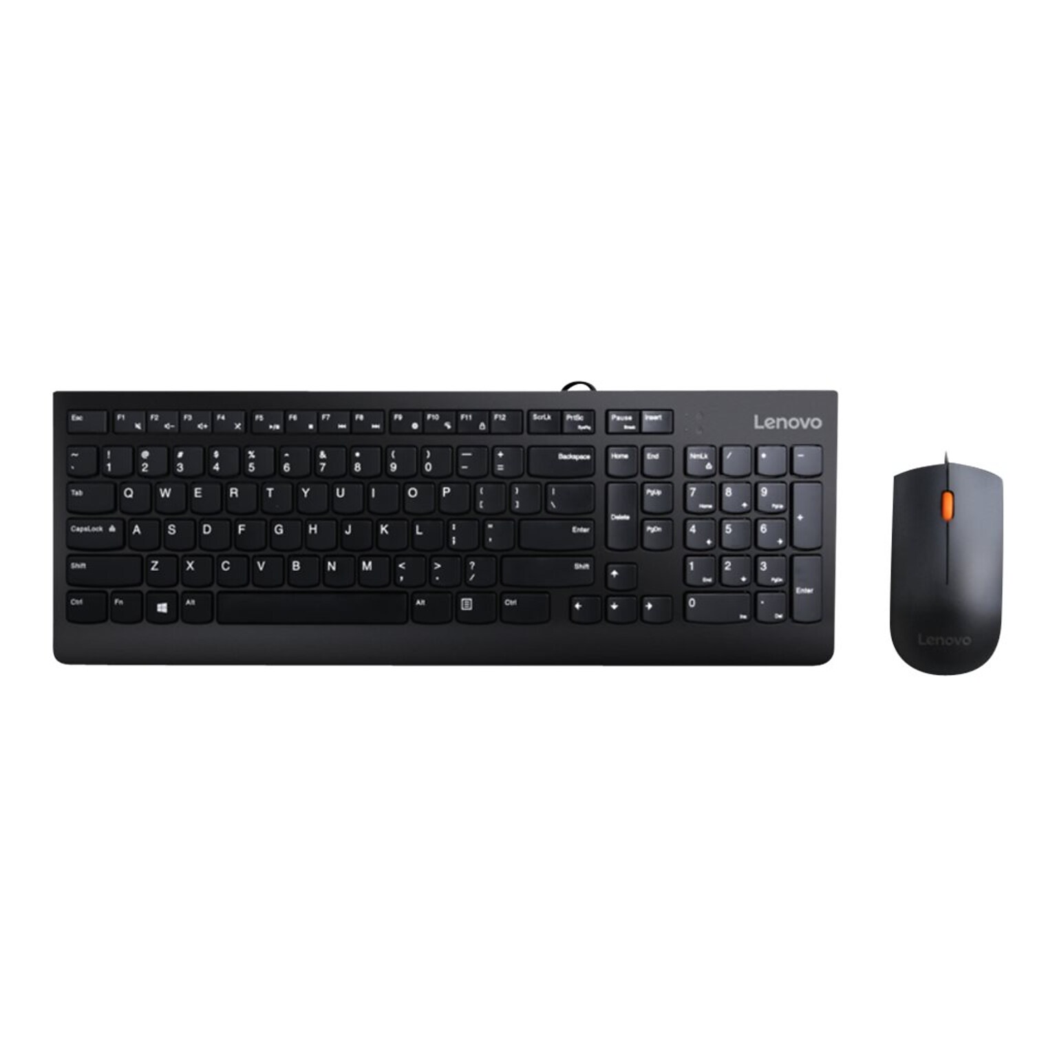 Lenovo 300 USB Combo Ergonomic Keyboard and Mouse, Black (GX30M39606)