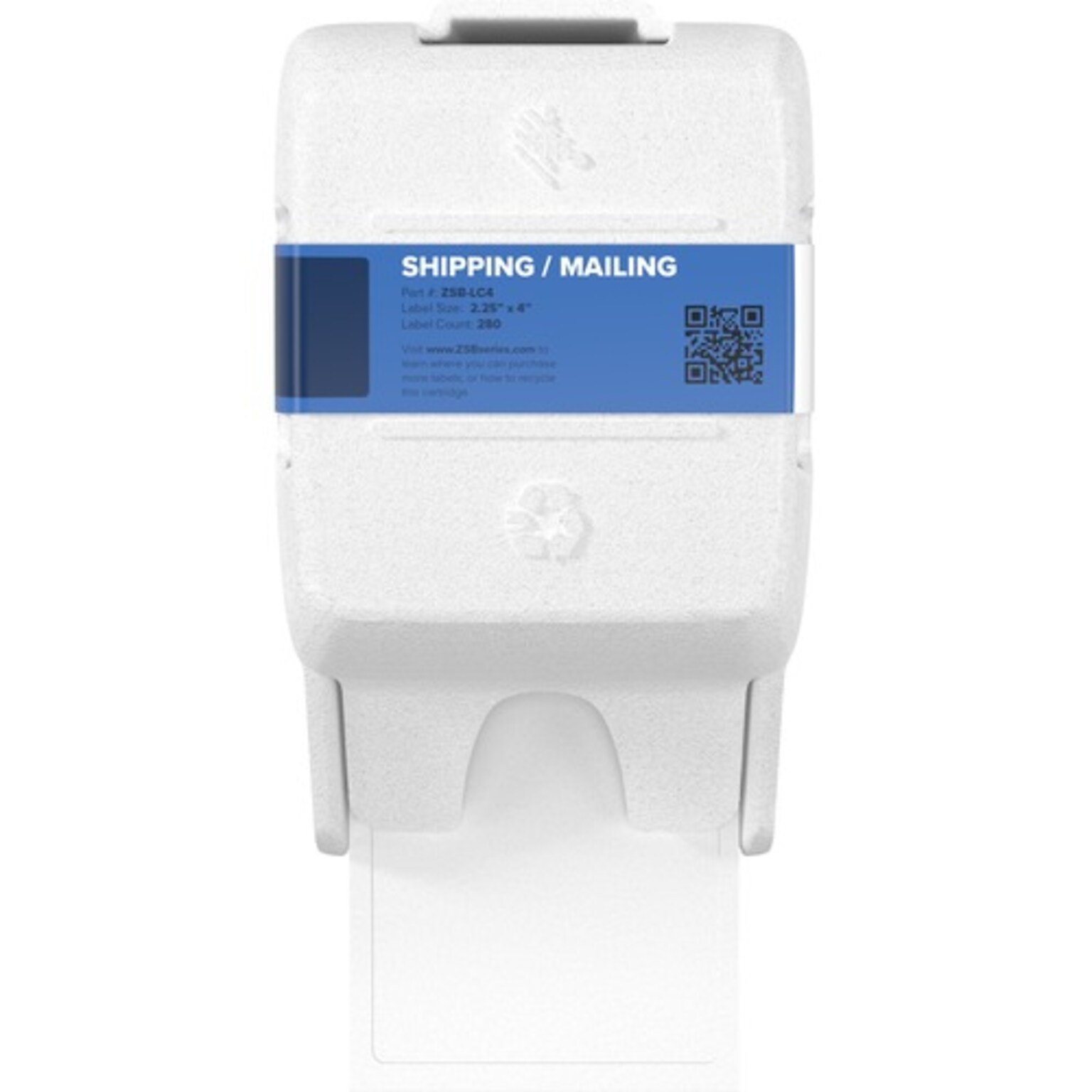 Zebra Shipping Mailing Label, 2.25 x 4, White, 12 Rolls/280 Labels per Roll (ZSB-LC4)
