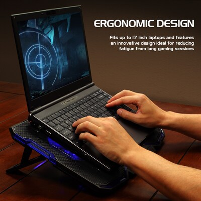ENHANCE Cryogen Laptop Cooling Stand, USB Connectivity, Blue/Black (ENGXC20100BLWS)