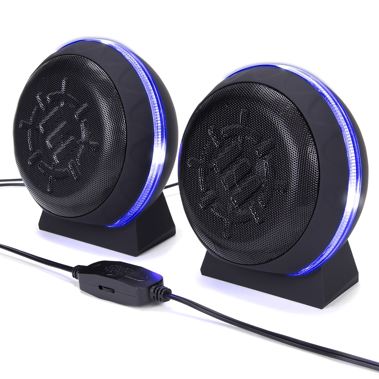 ENHANCE SL2 ENPCSL2100BLEW Gaming LED Computer Speakers, USB Powered & 3.5mm AUX, Blue