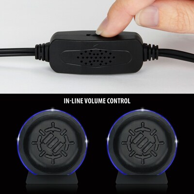 ENHANCE SL2 ENPCSL2100BLEW Gaming LED Computer Speakers, USB Powered & 3.5mm AUX, Blue
