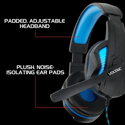 Enhance Voltaic Pro 7.1 Surround Gaming Headphones, USB, Black/Blue (ENVOH7L100BLEW)