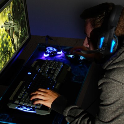 Enhance Voltaic Pro 7.1 Surround Gaming Headphones, USB, Black/Blue (ENVOH7L100BLEW)