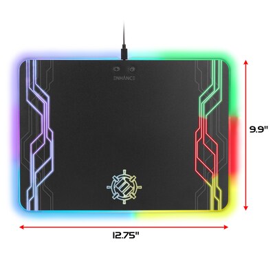 ENHANCE ENPCPLR100BKEW LED Gaming Mouse Pad, USB Powered, Black