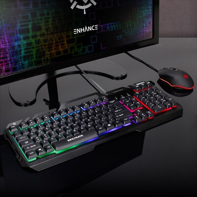ENHANCE Infiltrate KL2 ENINKL2100BKWS Membrane Gaming Keyboard, USB, Black