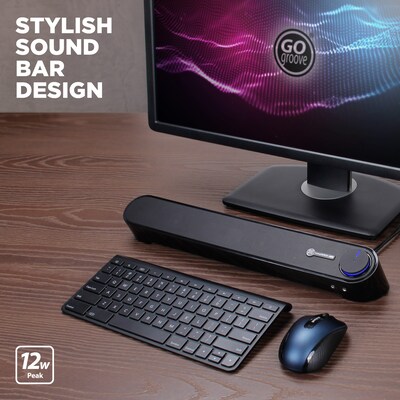 GOgroove SonaVERSE UBR Computer Sound Bar Speaker, USB Powered, Blackout (GGSVUBR100BOEW)