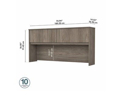 Bush Business Furniture Studio C 72"W Desk Hutch, Modern Hickory (SCH172MH)