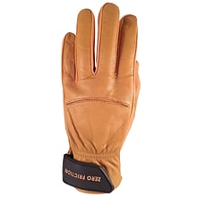 Zero Friction Tan All Leather with Strap Work Glove, Sheepskin Leather, Universal Fit, 1 Pair