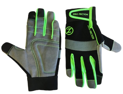 Zero Friction Green Ultra Suede Work Glove, Nylon/Polyurethane, Universal Fit, 1 Pair