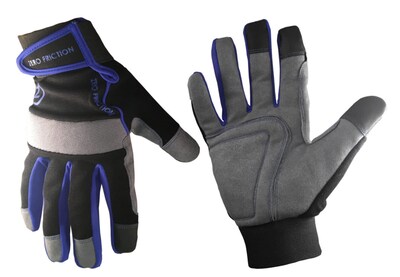 Zero Friction Blue Ultra Suede Work Glove, Nylon/Polyurethane, Universal Fit, 1 Pair