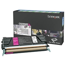 Lexmark C5220MS Magenta Standard Yield Toner Cartridge, Prints Up to 3,000 Pages