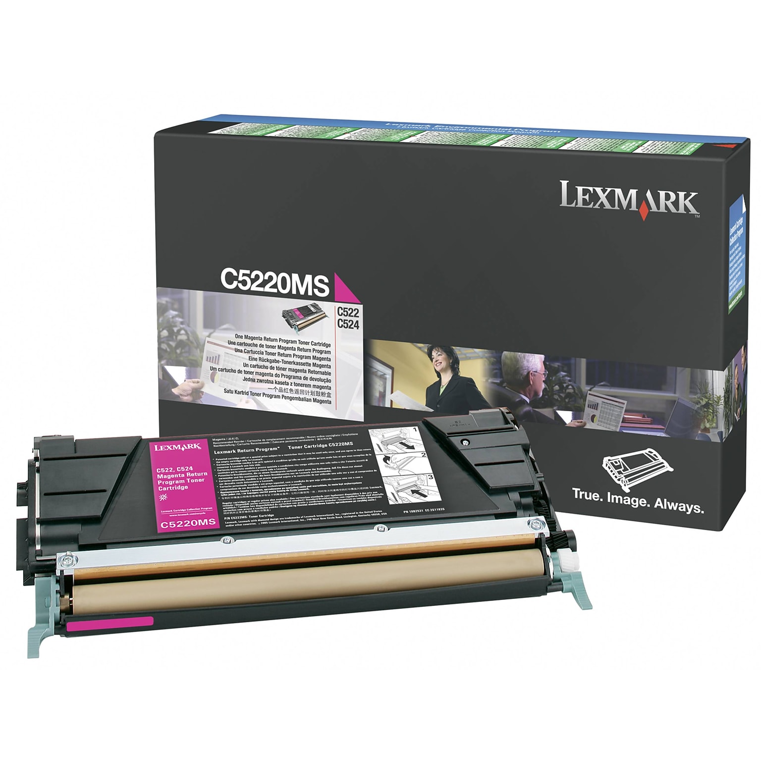 Lexmark C5220MS Magenta Standard Yield Toner Cartridge, Prints Up to 3,000 Pages