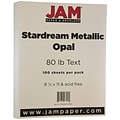 JAM Paper Metallic Colored Paper, 32 lbs., 8.5 x 11, Opal Ivory Stardream, 25 Sheets/Pack (173SD85