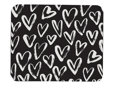 OTM Essentials Prints Series Non-Skid Mouse Pad, White Hearts (OP-MH-Z071A)