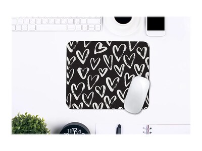 OTM Essentials Prints Series Non-Skid Mouse Pad, White Hearts (OP-MH-Z071A)