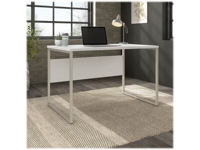 Bush Business Furniture Hybrid 48" W Computer Desk with Metal Legs, White (HYD248WH)