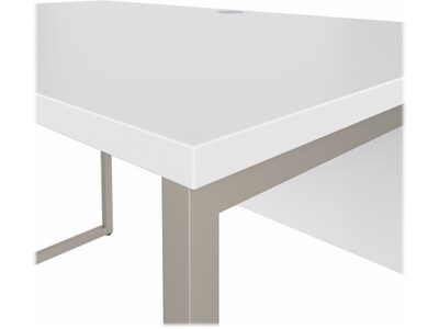 Bush Business Furniture Hybrid 48" W Computer Desk with Metal Legs, White (HYD248WH)