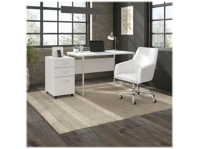 Bush Business Furniture Hybrid 48" W Computer Desk with Metal Legs, White (HYD248WH)