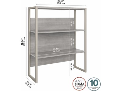 Bush Business Furniture Hybrid 36 "W Desktop Hutch, Platinum Gray (HYH236PG)