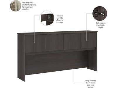 Bush Business Furniture Hybrid 72 "W Desktop Hutch, Storm Gray (HYH172SG-Z)