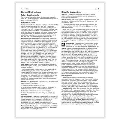 ComplyRight 2022 W-4 Tax Form, 1-Part, 50/Pack (A1393)