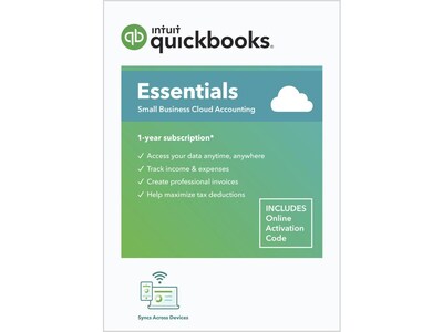 QuickBooks Online Essentials 2022 for 1 User, Windows/Mac/Android/iOS, Online Access (5100103)