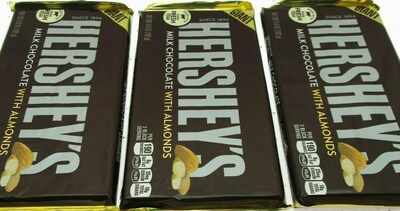 Hersheys Milk Chocolate with Almonds Candy Bar, 6.8 oz., 3/Pack (246-00357)