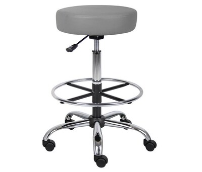 Boss Caressoft Medical/Drafting Stool, Grey (B16240-GY)