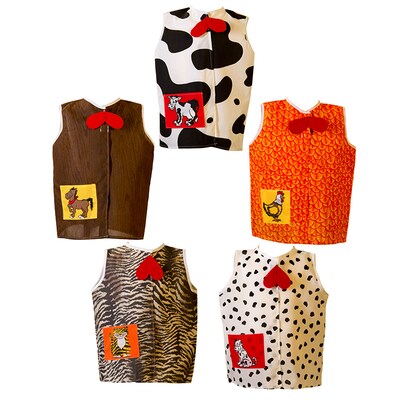 Dexter Toys Cotton/Polyester Blend, Animals Dress-Up Set, Assorted, Set of 5 (DEX308)