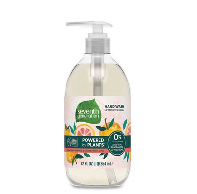 Seventh Generation Natural Hand Soap, Mandarin Orange & Grapefruit, 12 oz Pump Bottle, 8/CT