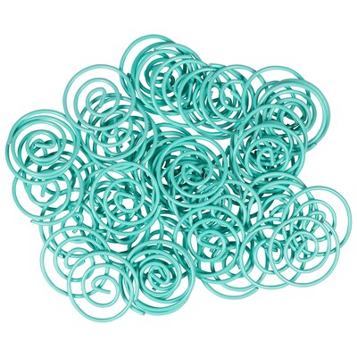 JAM Paper Circular Small Paper Clips, Teal, 2 Packs of 50 (21832066B)