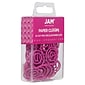 JAM Paper Colored Circular Paper Clips, Round Paperclips, Hot Pink Fuchsia, 50/Pack (2187136)