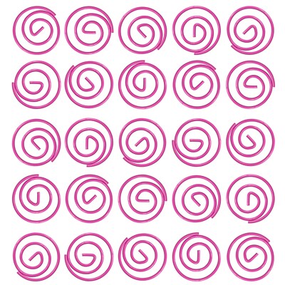 JAM Paper Colored Circular Paper Clips, Round Paperclips, Hot Pink Fuchsia, 2 Packs of 50 (2187136B)