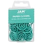 JAM Paper Circular Small Paper Clips, Teal, 2 Packs of 50 (21832066B)