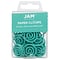 JAM Paper® Circular Colored Papercloops, Teal Round Paper Clips, 50/pack (21832066)