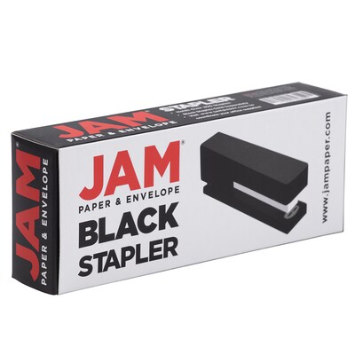 JAM Paper Modern Desktop Stapler, 10 Sheet Capacity, Black (337BLZ)