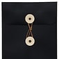 JAM Paper #10 Policy Business Envelopes with Button and String Closure, 4 1/8" x 9 1/2", Black Linen, 50/Pack (1261601I)