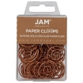 JAM Paper Circular Small Paper Clips, Rose Gold, 2 Packs of 50 (21832061B)
