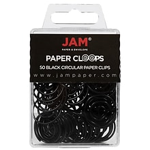 JAM Paper Circular Small Paper Clips, Black, 50/Pack (2187133)